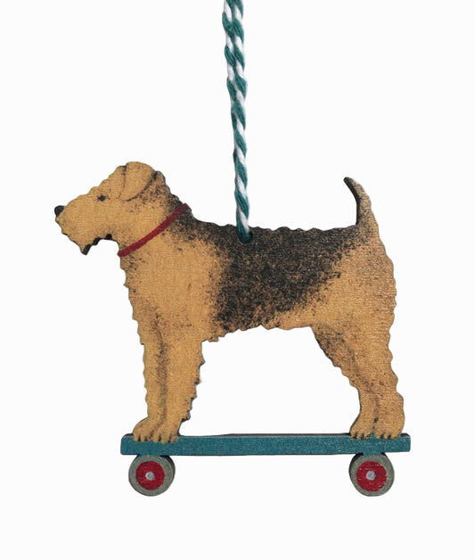 Airedale Dog Wooden Hanging Decoration