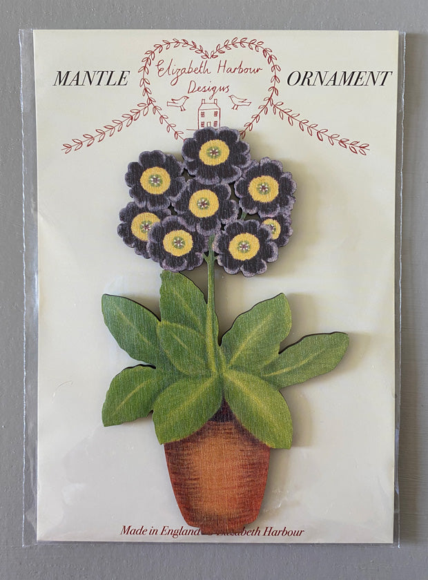 Auricula Wooden Mantle Ornament