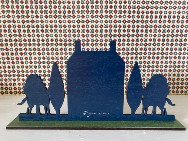 Autumn House  Wooden Mantle Ornament