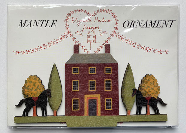 Autumn House  Wooden Mantle Ornament