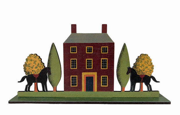 Autumn House  Wooden Mantle Ornament