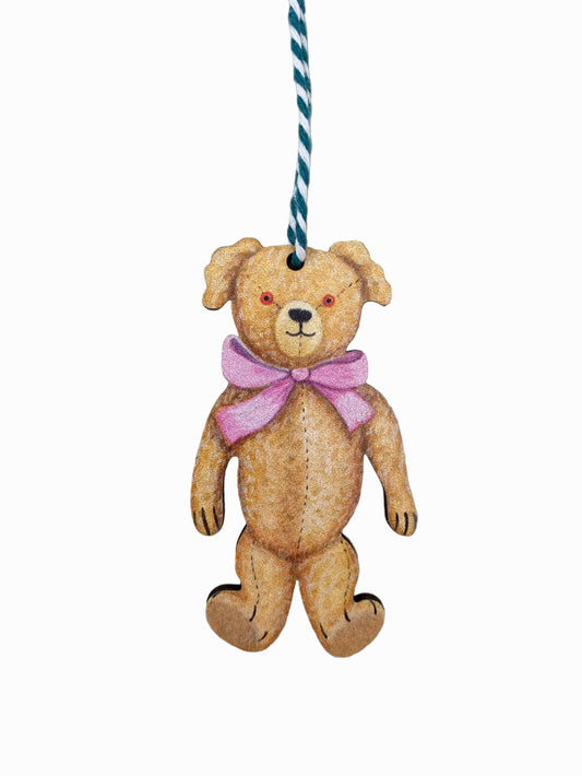 Bedtime Bear Wooden Hanging Decoration