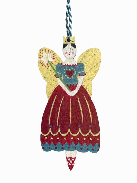 Christmas ballet fairy Wooden Hanging Decoration