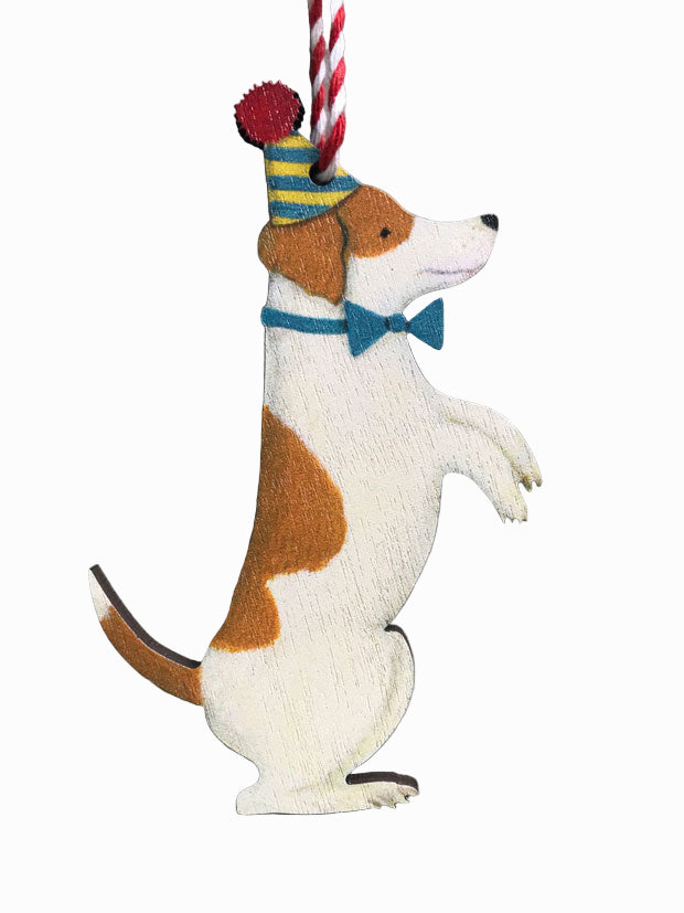 Clown Dog Wooden Hanging Decoration