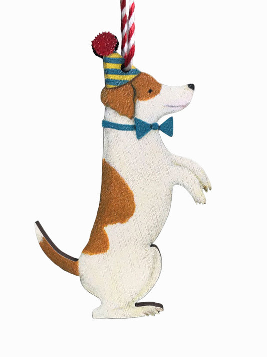 Clown Dog Wooden Hanging Decoration