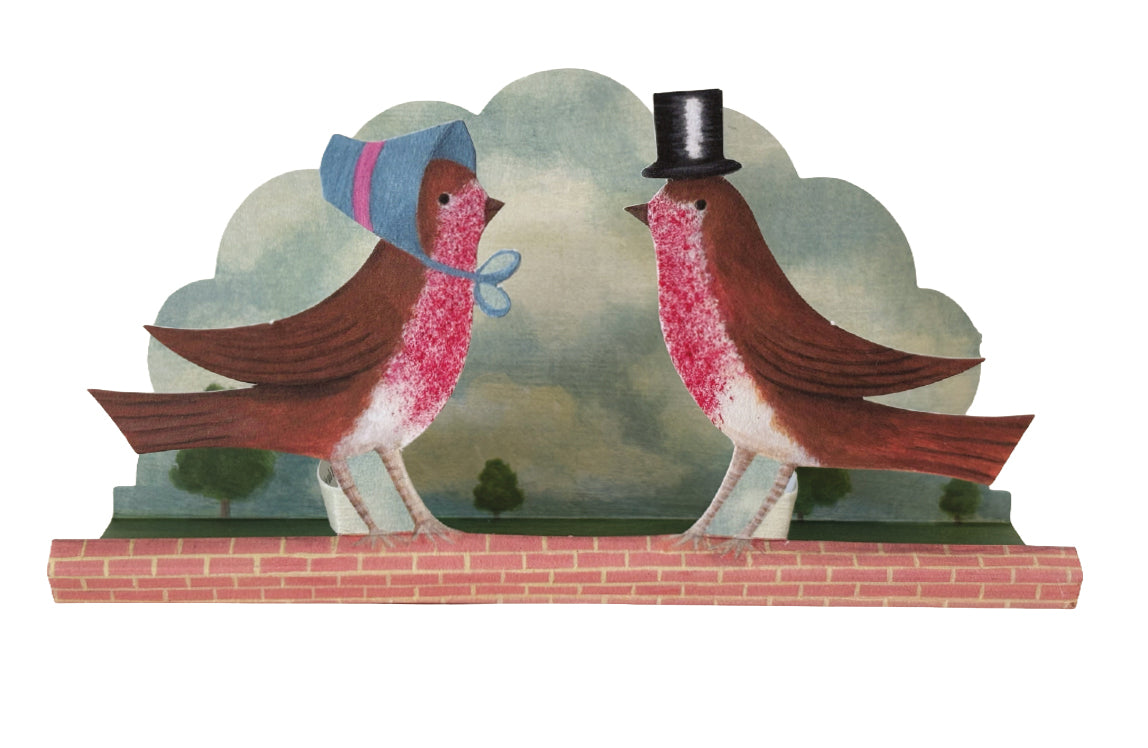 Dicky Birds Diorama Greetings Card