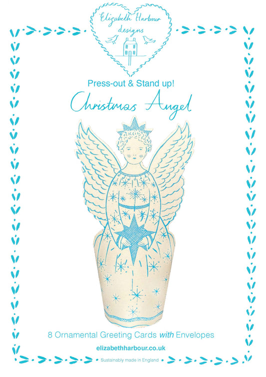 Pack of 8 Press-Out Stand-Up Christmas Angel Greetings Cards