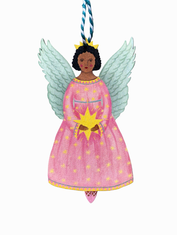 Eternal Star Angel Wooden Hanging Decoration