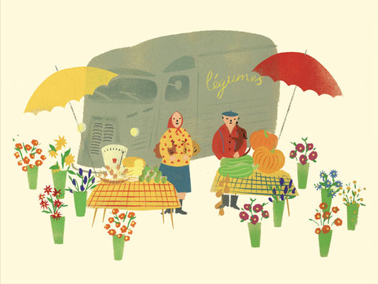 French Market  Greetings Card