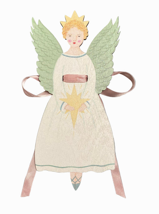 Christmas Angel Wooden Tree Topper