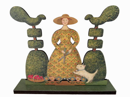 Miss Snippet  Wooden Mantle Ornament