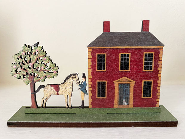 Morning Visit Wooden Mantle Ornament