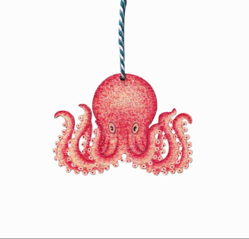 Octopus Wooden Hanging Decoration