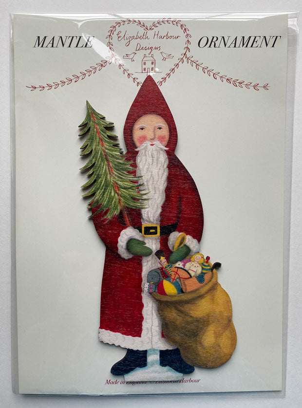 Santa Claus Wooden Mantle Ornament