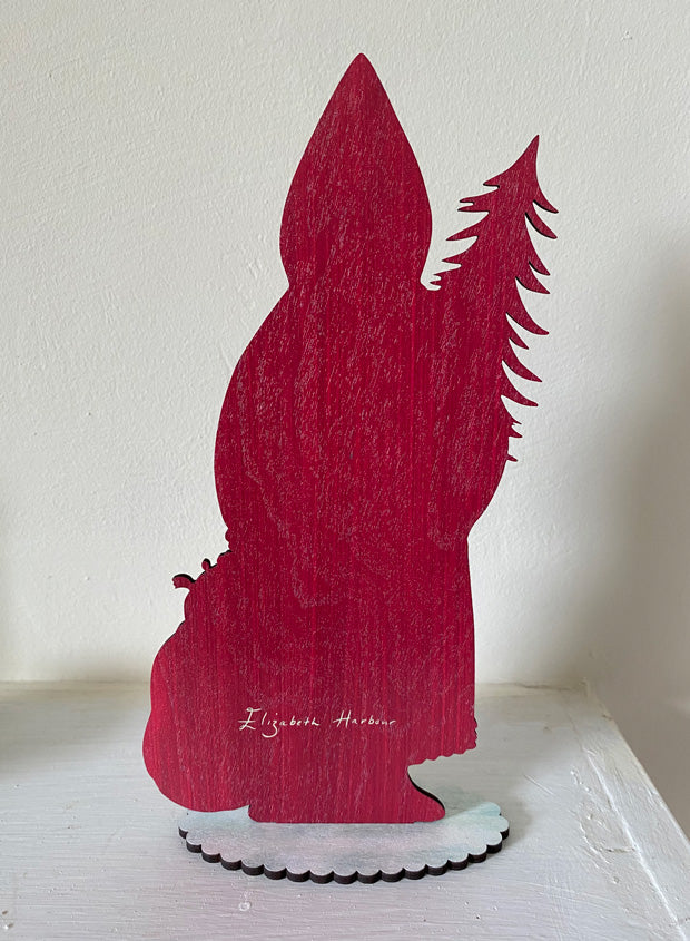 Santa Claus Wooden Mantle Ornament