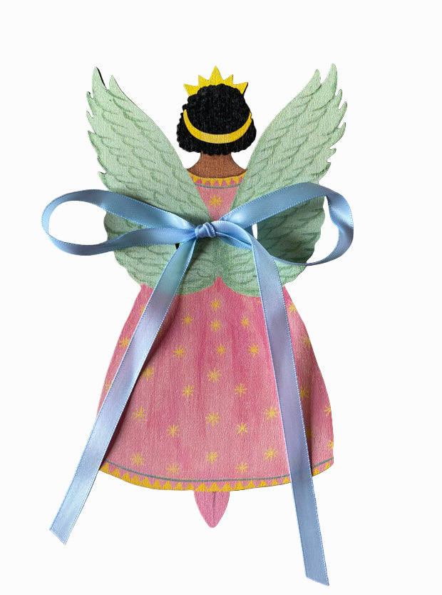 Christmas Star Angel Wooden Tree Topper
