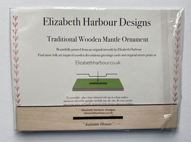 Autumn House  Wooden Mantle Ornament