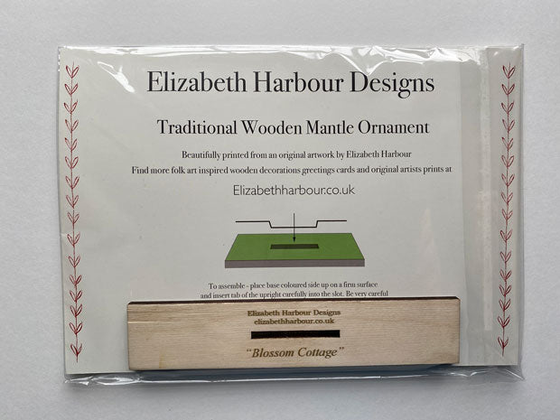 Blossom Cottage Wooden Mantle Ornament