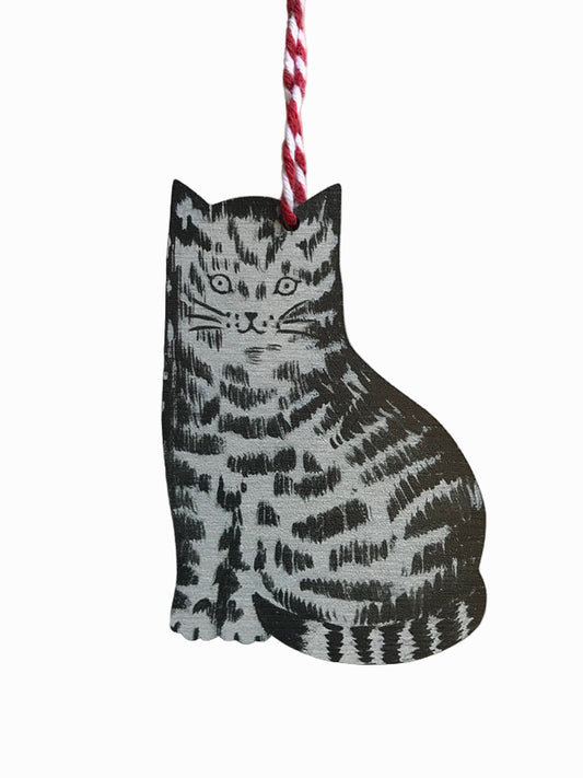 Cinder Cat Wooden Hanging Decoration