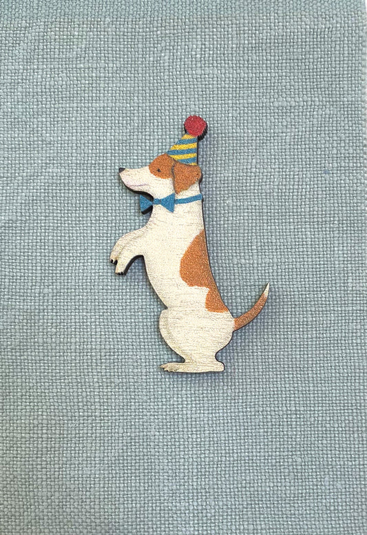 Lapel Pin-Brooch Clown Dog