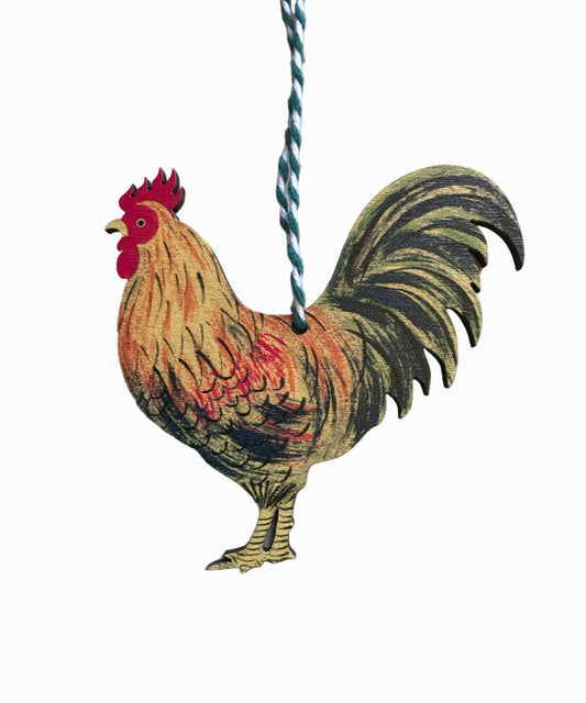 Cockerel Wooden Hanging Decoration