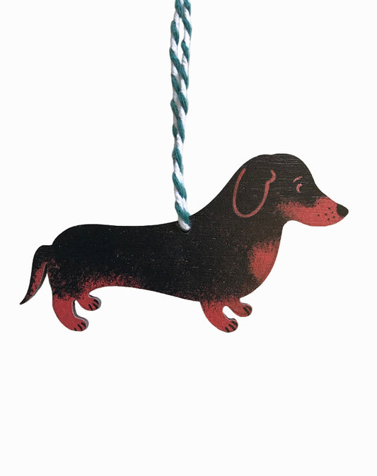 Dachshund Wooden Hanging Decoration
