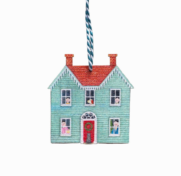 Green Family House Wooden Hanging Decoration