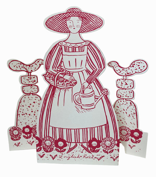 Stand-up English Rose Card