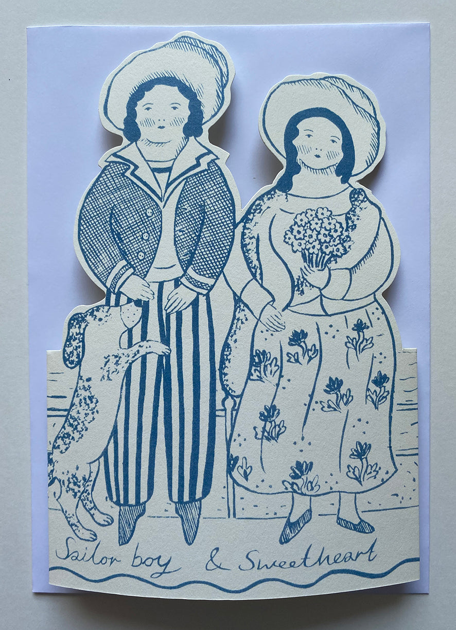 Stand-up Sailor Boy and Sweetheart Card