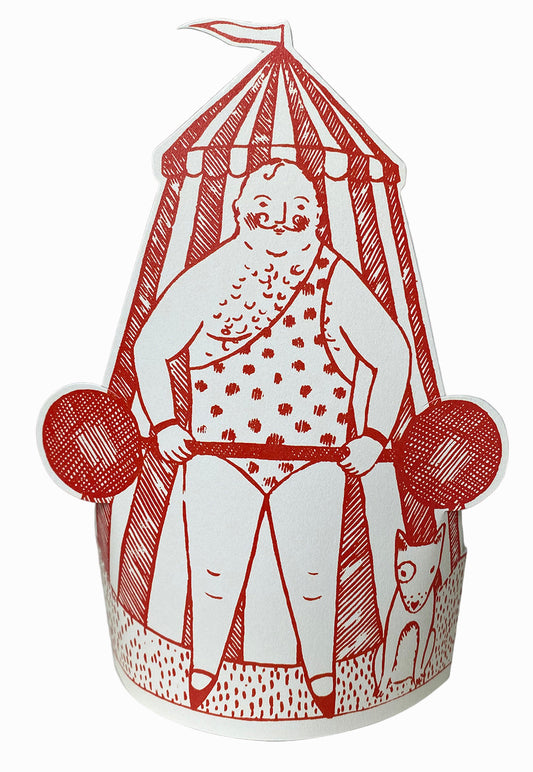 Stand-up Circus Strongman Card