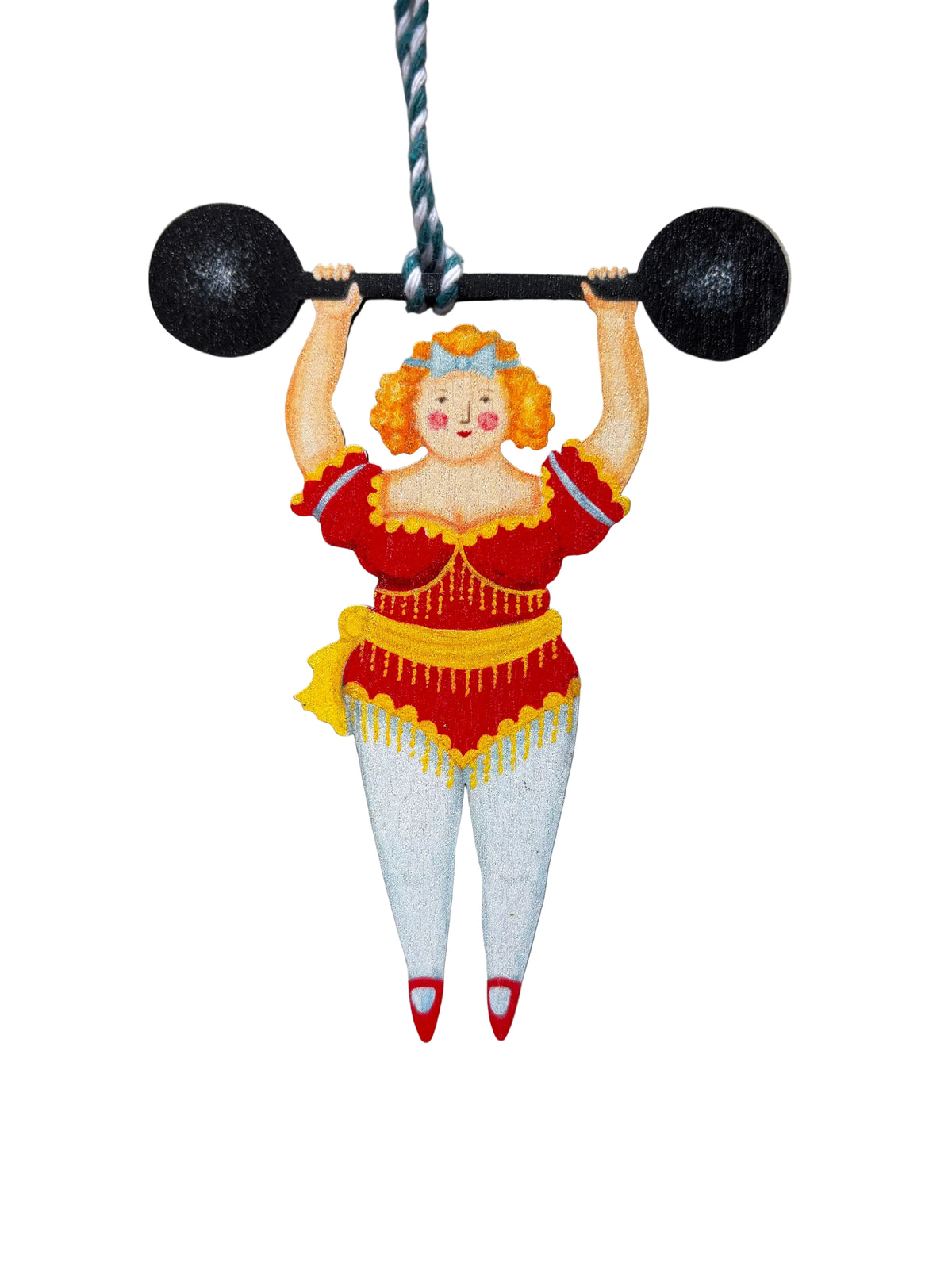 Strong Lady Wooden Hanging Decoration