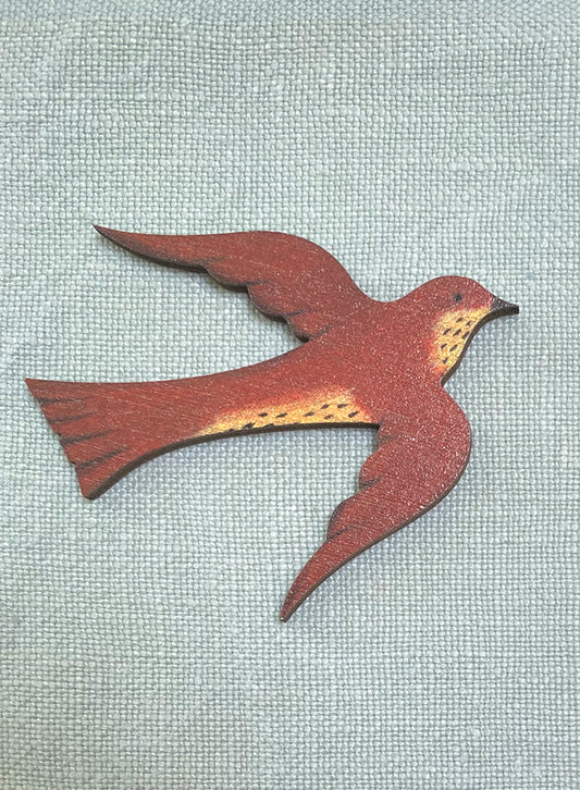 Lapel Pin-Brooch Flying Thrush