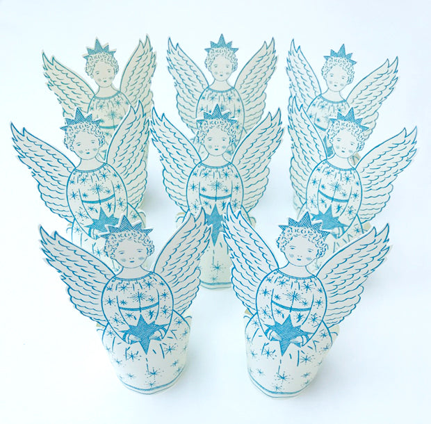 Pack of 8 Press-Out Stand-Up Christmas Angel Greetings Cards