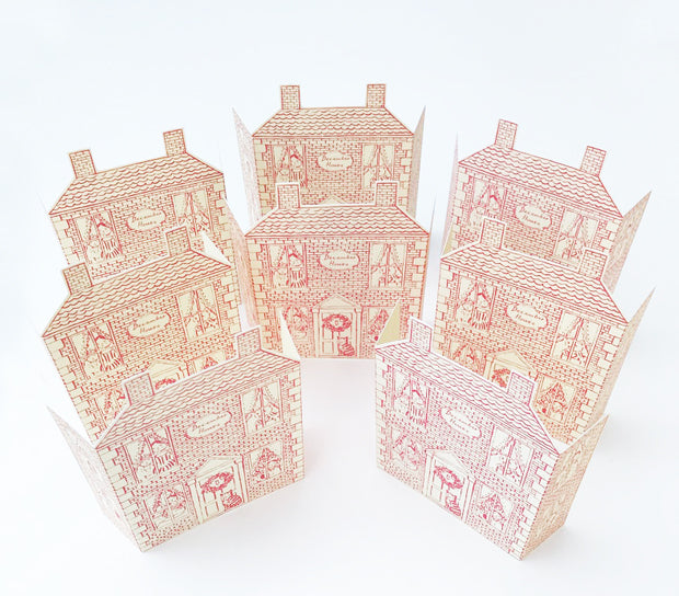Pack Of 8 Press-Out Stand-Up Christmas House Greetings Cards