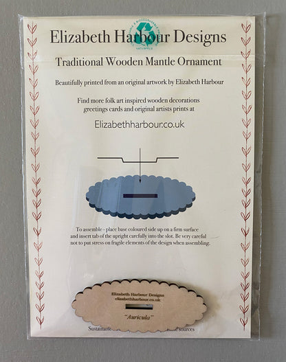 Auricula  Wooden Mantle Ornament