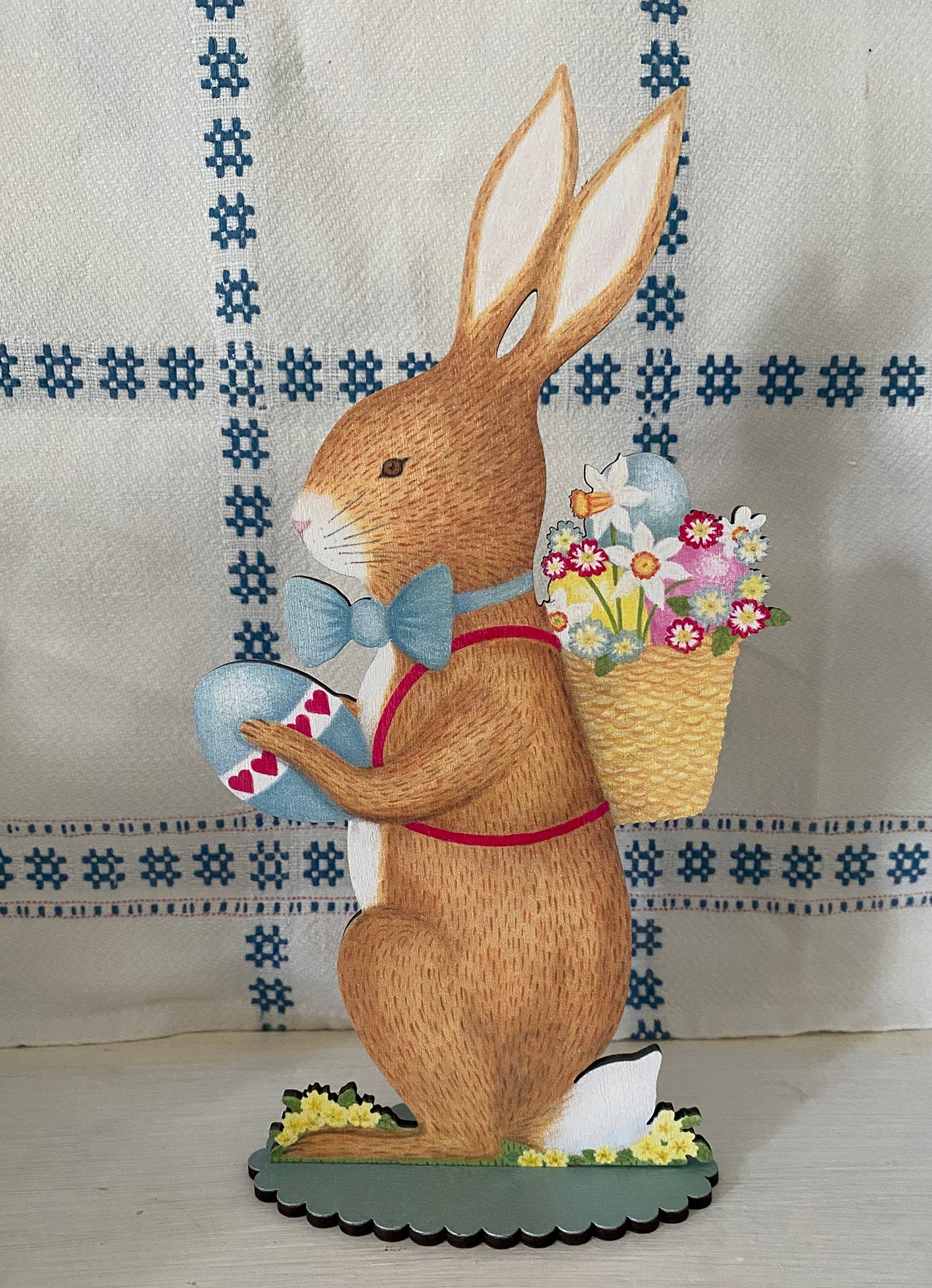 The Easter Rabbit  Wooden Mantle Ornament