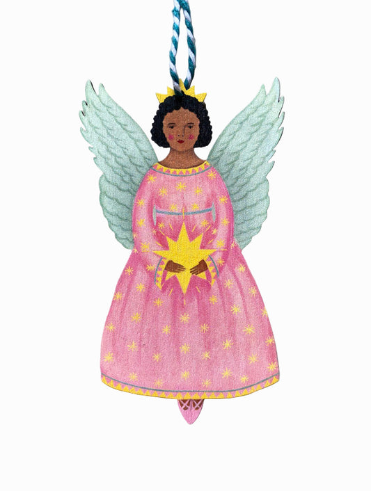 Eternal Star Angel Wooden Hanging Decoration