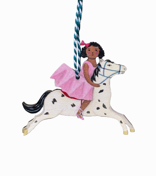 Fairground Galloper Wooden Hanging Decoration