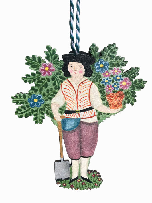 Garden Boy Wooden Hanging Decoration
