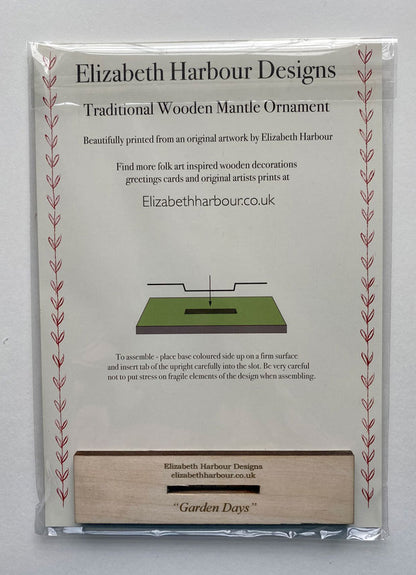 Garden Days  Wooden Mantle Ornament