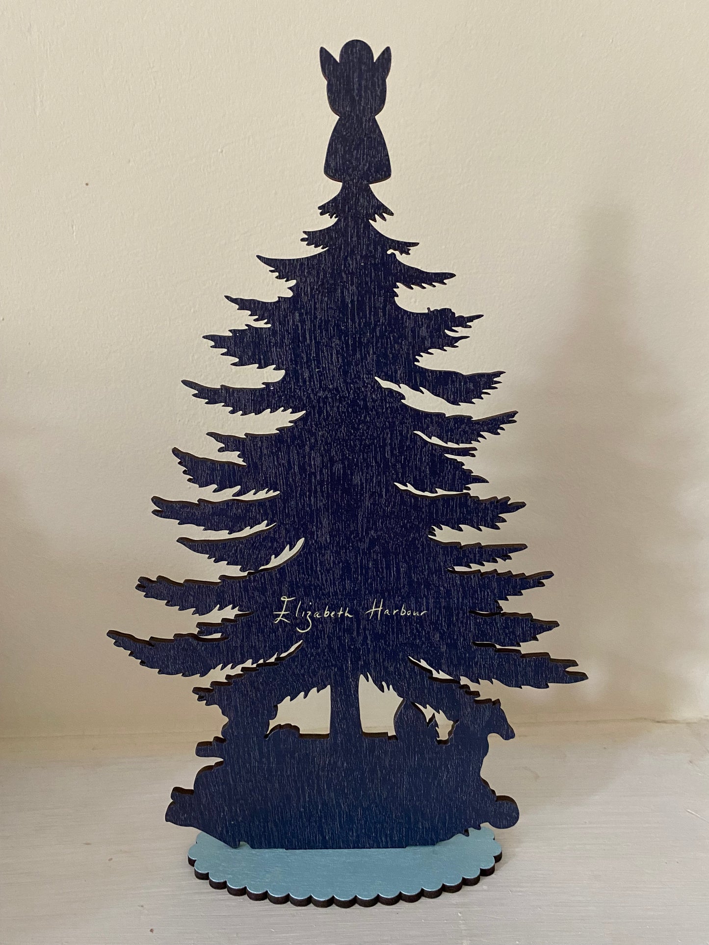 Christmas Tree  Wooden Mantle Ornament