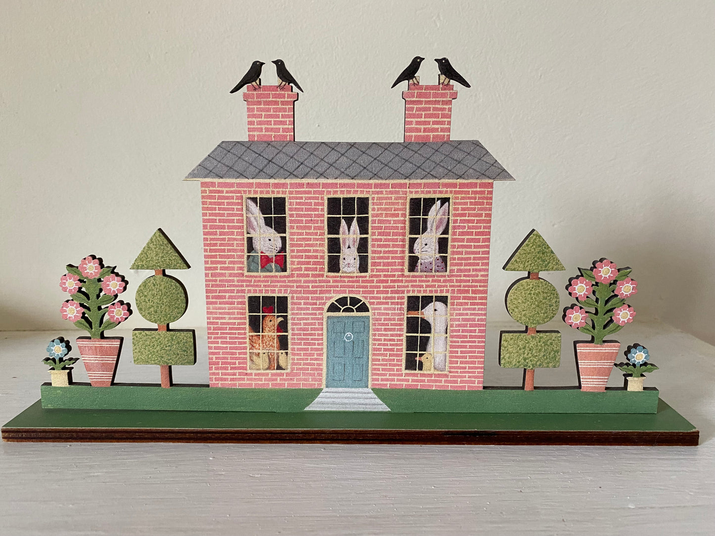 Spring House  Wooden Mantle Ornament