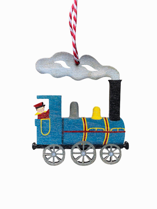 Locomotive Wooden Hanging Decoration