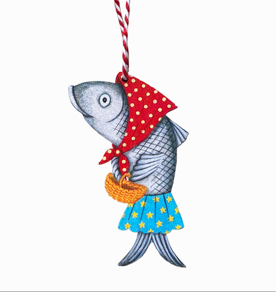 Madame Herring Wooden Hanging Decoration
