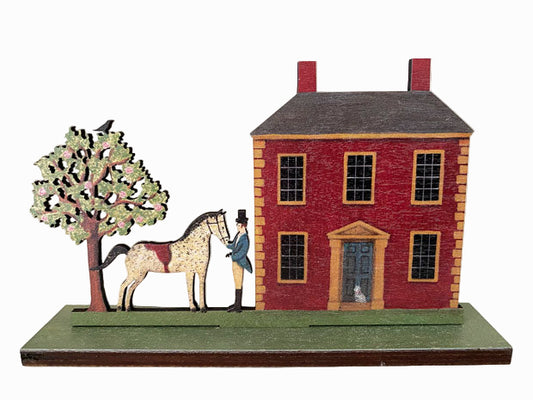 Morning Visit  Wooden Mantle Ornament