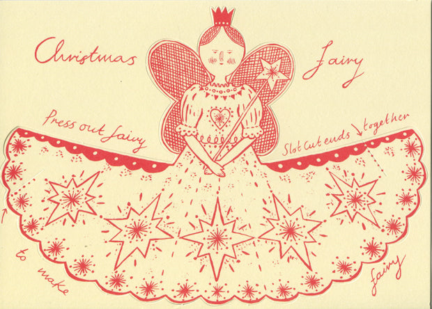 Pack of 8 Press-Out Stand-Up Christmas Fairy Greetings Cards