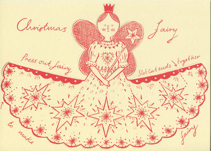 Pack of 8 Press-Out Stand-Up Christmas Fairy Greetings Cards