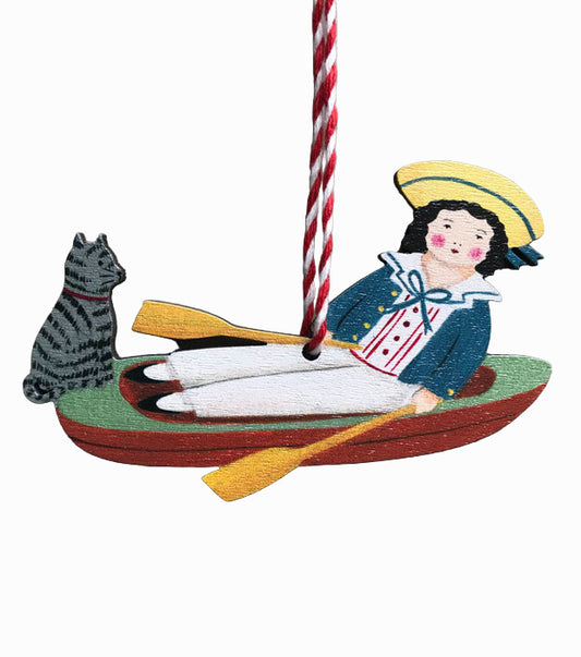 Rowing Boat Wooden Hanging Decoration