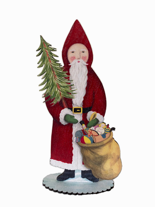 Santa Claus Wooden Mantle Ornament