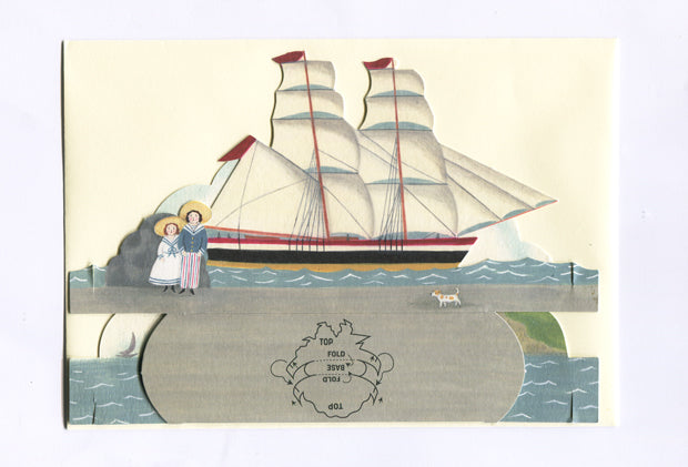 Ship in Sail Diorama Greetings Card
